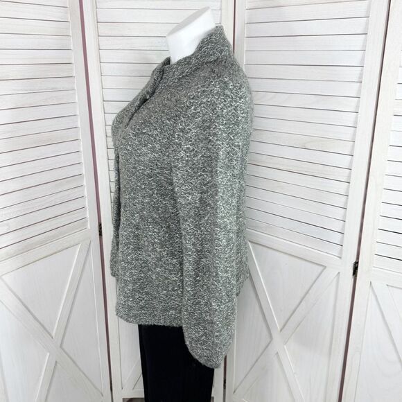 Willi Smith Marled Peplum Wool Blend Cardigan Sweater Grey  XL - Picture 2 of 12